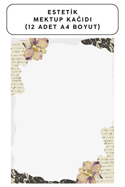 Organik Yolda ورق رسائل جمالي (12 قطعة بحجم A4)