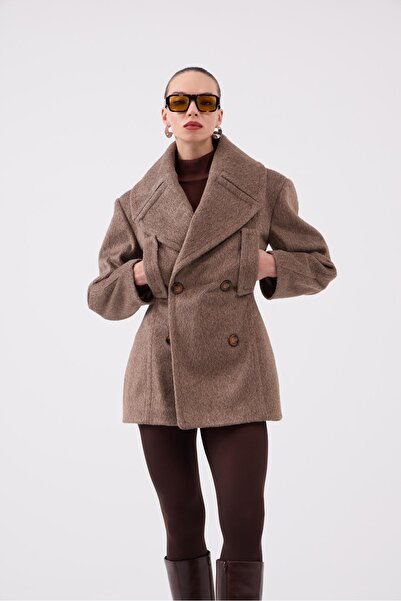 HOLLY LOLLY Belden Sitting Style Cashmere Desiree Coat Brown