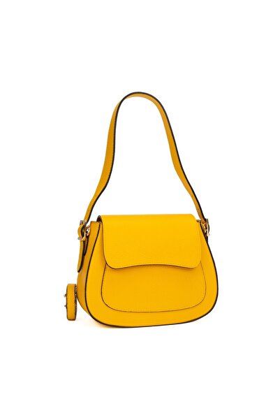 Posete Fagaras Pauline Leather Purse - Yellow, Casual Bag Made of Genuine Leather, Handbag, Bags