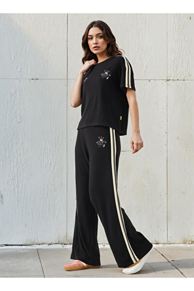 SP Characters Mid-Rise Polyester Blend Track Pants with Felix Embroidery
