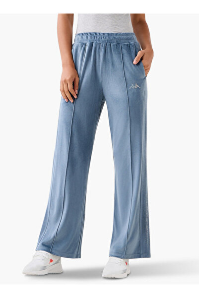 Kappa Embellished Velour Regular Fit Track Pants with Pockets