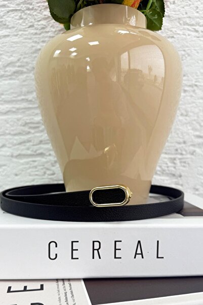 MELEK ARAZ Curea de piele pentru femei minimalistă cu cataramă ovală subțire ...