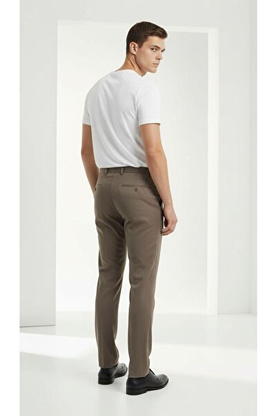 Plus Scorpion Men's Fabric Trousers Slim Fit – Black, Navy Blue, Beige, Light Grey, Anthracite, Mink – Flexible Comfortable Classic