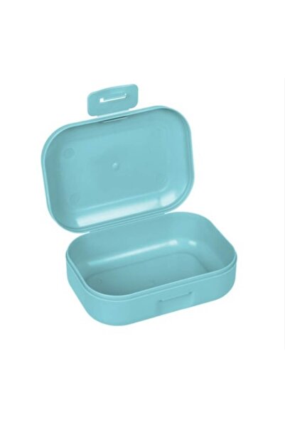 Wonderland Săpunieră din plastic, turcoaz, cu capac, 11,5 x 8 x 3,5 cm