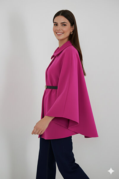 benguen Belted Cashmere Poncho B9170 Fuchsia