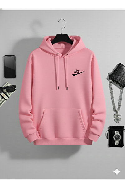 NİCE Unisex Printed Oversized Hooded Cotton Sweatshirt