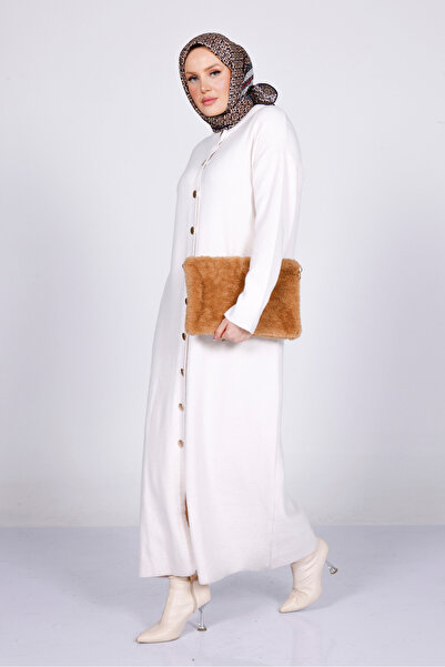 My City 44073 - Stylish Comfortable Buttoned Soft Women's Extra Long Knit Jacket