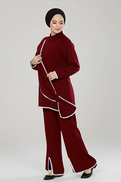 NEWCO Women's Camel Pants Tunic Double Hijab Shepherd Stitching Set