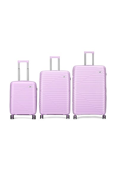 Vip Tourage Set of 3 Polypropylene Hard Sided 4-Wheeler Spinner Trolley Bag w...