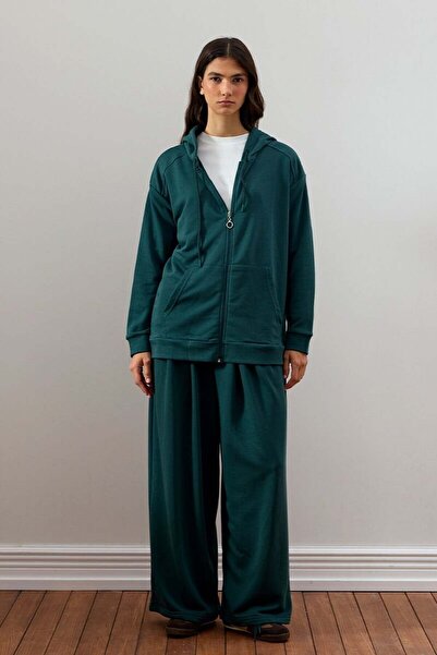 Ceylan Otantik Emerald 3 Thread Long Zippered Tracksuit Set
