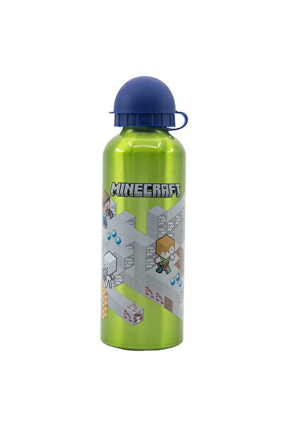 MINECRAFT Aluminum bottle, 530 ml, with hygienic lid, Minecraft®