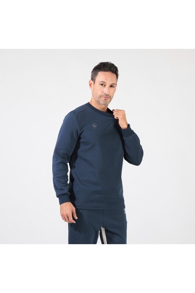 SKILLANO بلوفر شتوي قصة عادية ياقة دائريةمضلعة جيب في الامام مفتوح قطن60% بول...