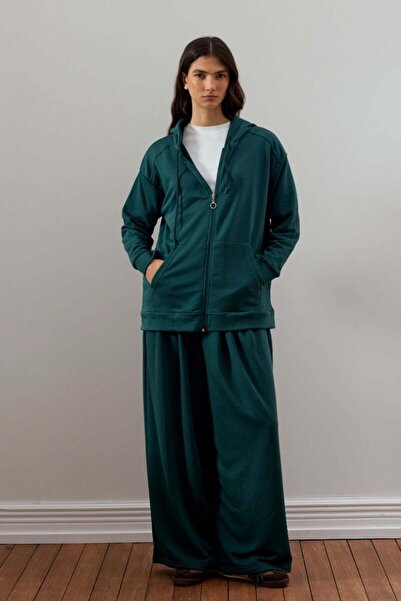Ceylan Otantik Emerald 3 Thread Long Zippered Tracksuit Set