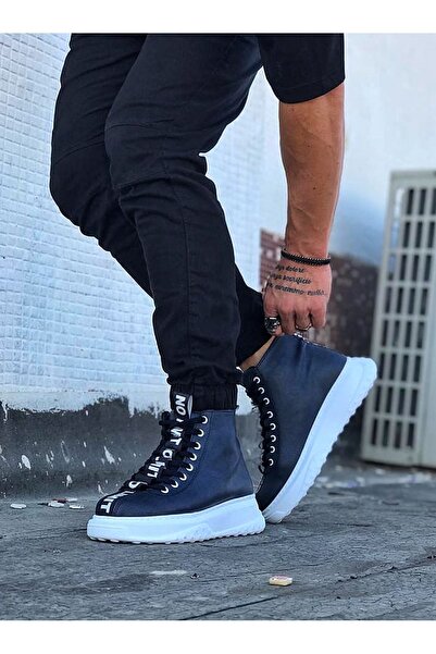 Wagoon WG03 Navy Blue Men's Half Ankle Boots