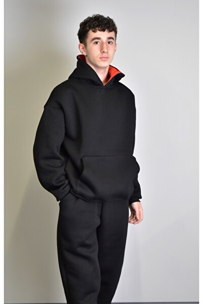 Banadamoda Unisex Relax Fit Cotton 3 Thread Soft Textured Fleece Inside Ka Hooded Tracksuit Set