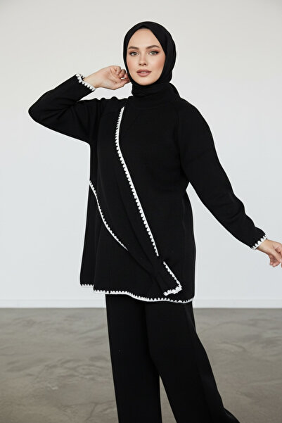 NEWCO Women's Camel Pants Tunic Double Hijab Shepherd Stitching Set