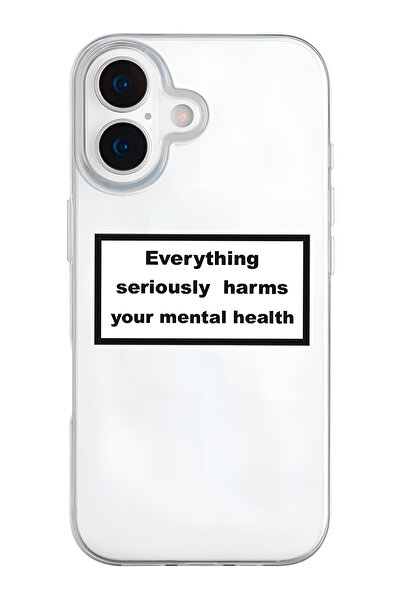 mooodcase iPhone 17 Uyumlu Everything Desenli Şeffaf Silikon Telefon Kılıfı