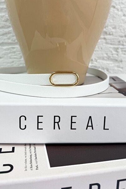 MELEK ARAZ Curea de piele minimalistă pentru femei cu cataramă ovală subțire ...