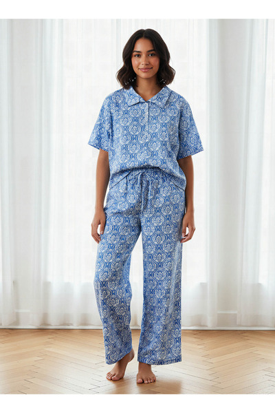 FAV طقم بيجامة من توب وبنطال قطني