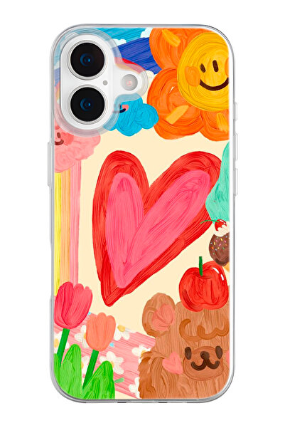 mooodcase iPhone 17 Uyumlu Funny Desenli Şeffaf Silikon Telefon Kılıfı