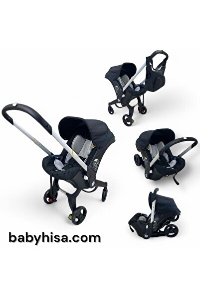 Generic 4-in-1 Car Seat Stroller - Black with Gift Bag