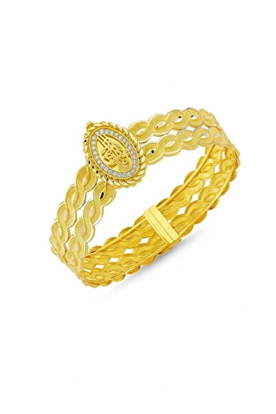 Çgk Çiğdem Gürel Kuyumculuk Altın Taşlı Burgu Tuğra Modeli Kelepçe Bilezik – ...