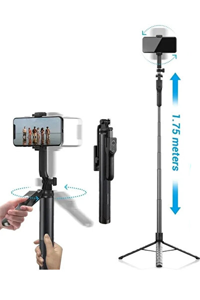The Wlue Bluetooth Kumandalı 175cm Tripod Selfie Çubuğu / Go Pro Uyumlu / 360...