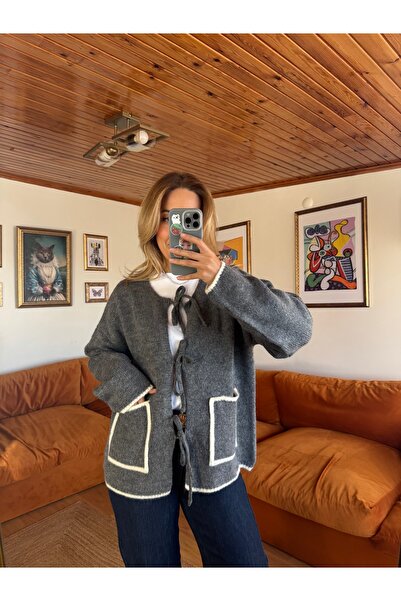 Butik GRİ BAGLAMALI HIRKA
