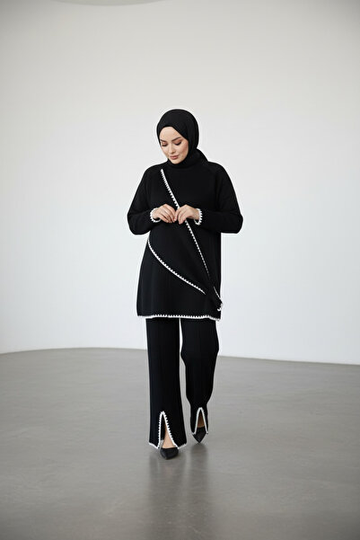 NEWCO Women's Camel Pants Tunic Double Hijab Shepherd Stitching Set