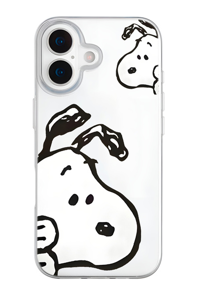mooodcase iPhone 17 Uyumlu Cool Doggo Desenli Şeffaf Silikon Telefon Kılıfı