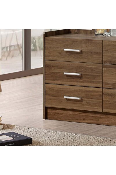 Danube Home Supreme 6-Drawer Master Dresser with Mirror - Light Walnut Finish, Engineered Wood, 2-Year Warranty