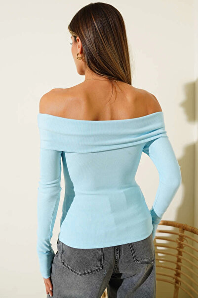 ZENGEZUR MALL Drnds Madonna Collar Buttoned Blouse Blue T4329 (161917) (Size: S)