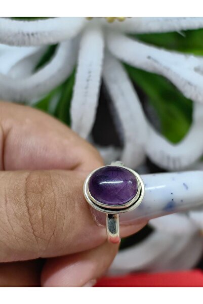 argint 925 SOLID NATURAL AMETHYST STONE RING