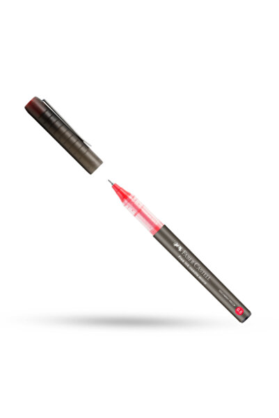 Faber Castell إبرة حبر مجانية 0.5 مم حمراء - مجموعة من 12