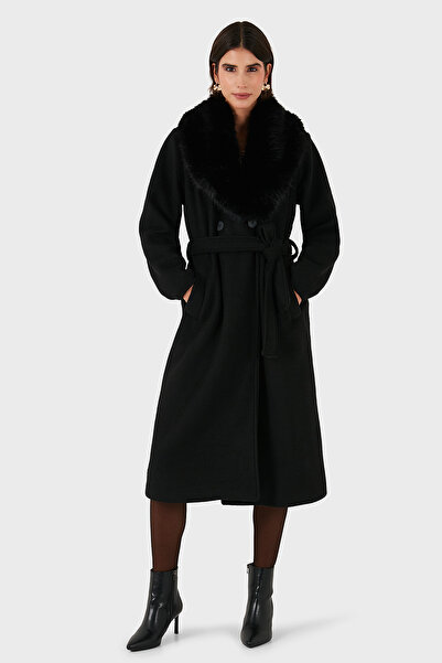 Via Dante Relaxed Fit Soft Fur Shawl Collar Coat Coat 6909660