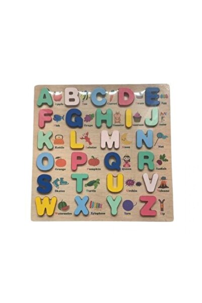Lush Fashion Wooden Alphabet Puzzle - Educational Game with 3D Large Letters and English Words