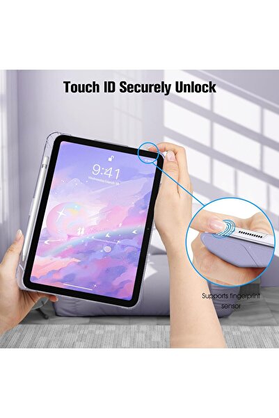 m.tk moveteck iPad 11. Nesil A16 11-Inch/10Th Generation 10.9-Inch 2025 Compatible Case Flip Cover with Pen Compartment Color Changing