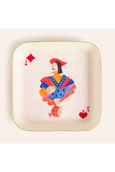 Zsa Zsa Zsu Nanpur Demir Dekoratif Tepsi 9x9x2 Cm Beyaz