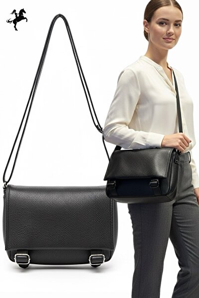 Nas Bag Çanta Kadın Postacı Çanta Siyah Çok Gözlü