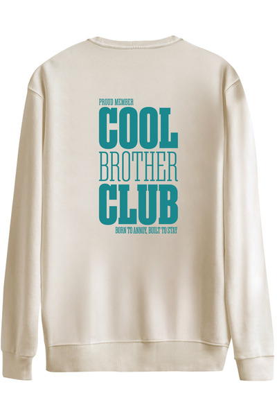 BetterThanCo Cool Brother Club Printed Crew Neck Oversized Sweatshirt
