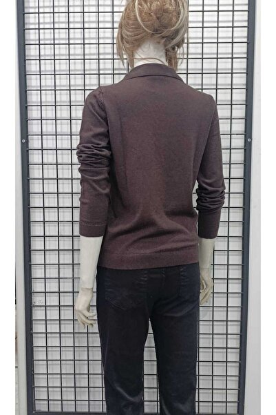 JM Scarf Detailed Shirt Collar Knitwear Blouse