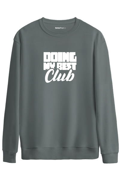 BetterThanCo Cel mai bun club cu imprimeu guler rotund supradimensionat Swea ...