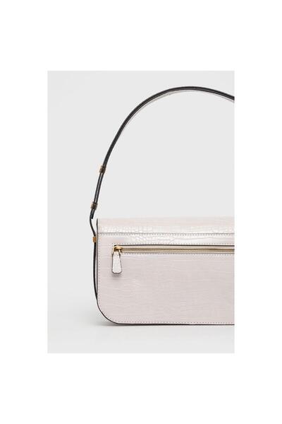 Guess Crocodile Convertible Shoulder Bag in Pearl White