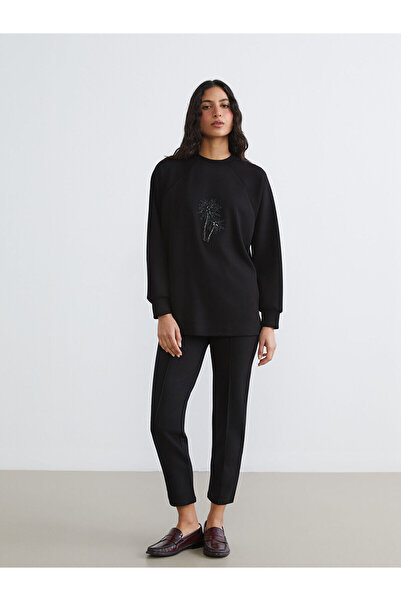 LC Waikiki Women's Oversize Sweatshirt Tunic with Stones