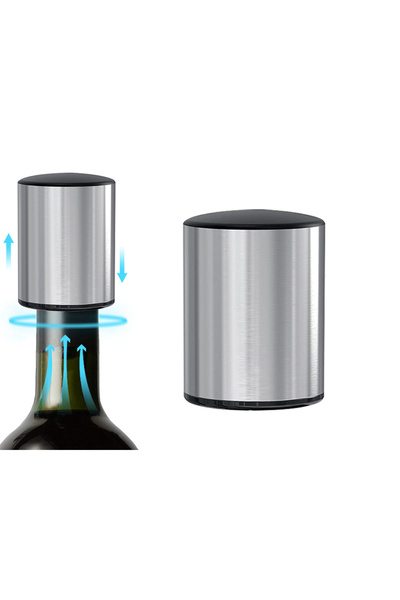 zola Wine bottle stopper,maintains taste and aroma, plastic, 4x5.5 cm, silver