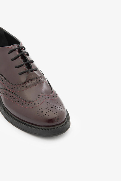 SAYL Бургунди Rugan Дамски ежедневни обувки от естествена кожа с връзки