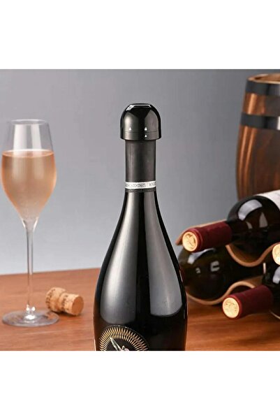 zola Wine bottle stopper, plastic, ON/OFF button, diameter 3.7 cm, black