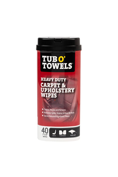 Tub O' Towels مناديل تنظيف السجاد والمفروشات شديدة التحمل، 40 قطعة، 7 × 8 بوصة