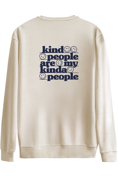 BetterThanCo Be Kind Printed Crew Neck Oversized Sweatshirt