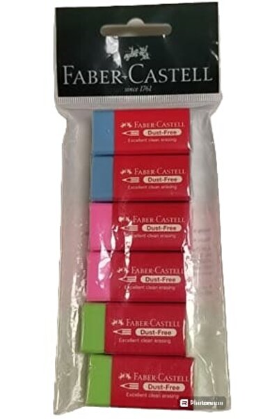 Faber Castell ممحاة خالية من مادة PVC - عبوة متنوعة من 6 قطع